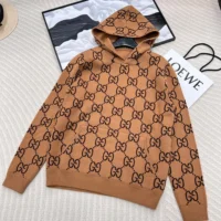 Gucci Men GG Wool Hooded Sweatshirt ‎770582XKDSL2667 (1)