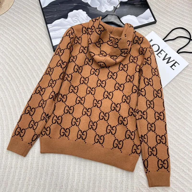 Gucci Women GG Wool Hooded Sweatshirt ‎770582XKDSL2667