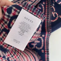 Gucci Unisex Check GG Wool Scarf-Navy 6600254G3864174 (1)