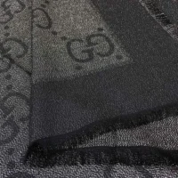 Gucci Unisex GG Jacquard Silk Wool Shawl-Black 6636713GC431000 (1)