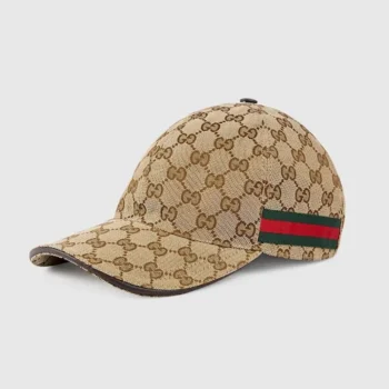 Gucci Unisex Original GG Canvas Baseball Hat with Web-Beige 200035KQWBG9791