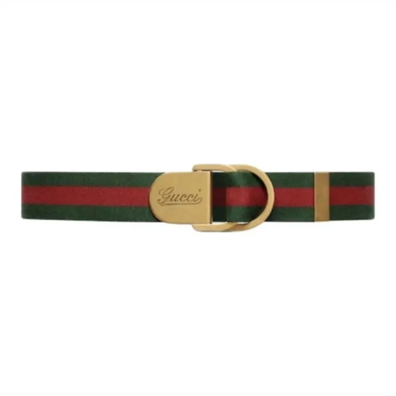 Gucci Unisex Web Wide Belt with Gucci Script Buckle 787895HAAGV8479