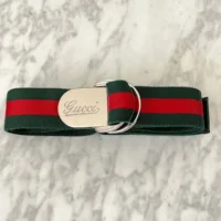 Gucci Unisex Web Wide Belt with Gucci Script Buckle 787895HAAGV8479 (1)