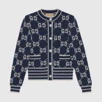 Gucci Women GG Cotton Jacquard Cardigan 753917XKCAN4769 (1)