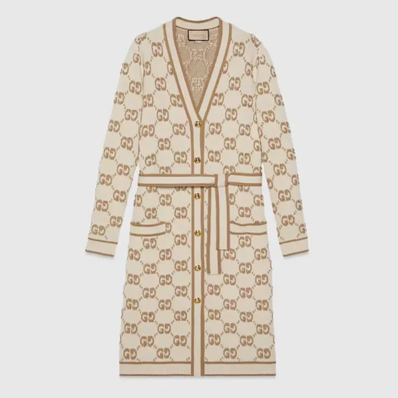 Gucci Women GG Wool Boucle Jacquard Cardigan ‎770060XKCNA9273