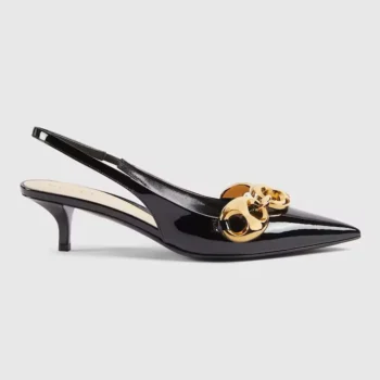 Gucci Women Slingback with Gucci Marina Chain 794372BNC801000