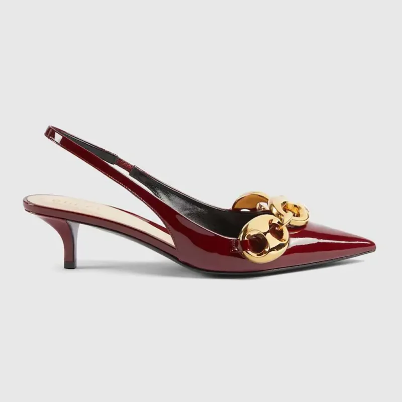 Gucci Women Slingback with Gucci Marina Chain 794372BNC806207