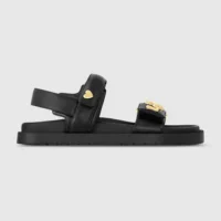 Louis Vuitton LV Women LV Sunset Flat Comfort Sandal-Black 1AD1E0