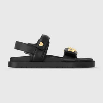 Louis Vuitton LV Women LV Sunset Flat Comfort Sandal-Black 1AD1E0