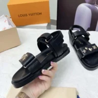 Louis Vuitton LV Women LV Sunset Flat Comfort Sandal-Black 1AD1E0 (1)