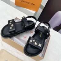 Louis Vuitton LV Women LV Sunset Flat Comfort Sandal-Black 1AD1E0 (1)