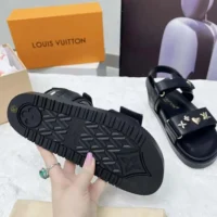 Louis Vuitton LV Women LV Sunset Flat Comfort Sandal-Black 1AD1E0 (1)