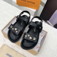 Louis Vuitton LV Women LV Sunset Flat Comfort Sandal-Black 1AD1E0 (1)