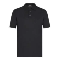 Louis Vuitton Men Classic Short Sleeve Pique Polo Black-1A1S89