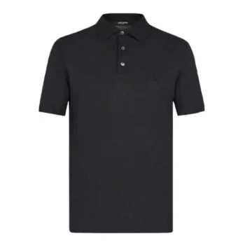 Louis Vuitton Men Classic Short Sleeve Pique Polo Black-1A1S89