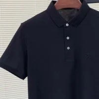 Louis Vuitton Men Classic Short Sleeve Pique Polo Black-1A1S89 (1)