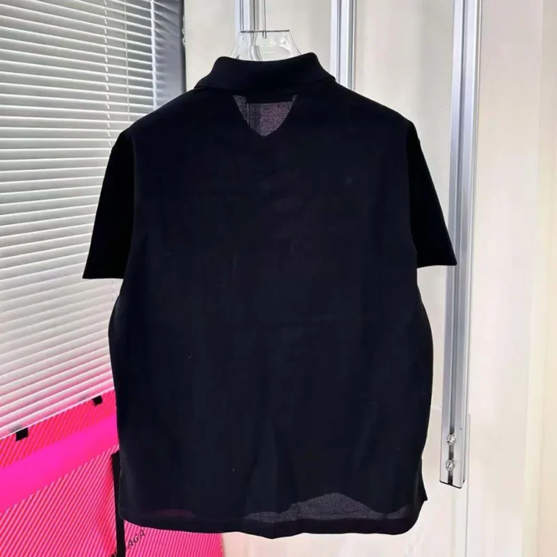 Louis Vuitton Men Embroidered Signature Cotton Polo-Black 1AATR8