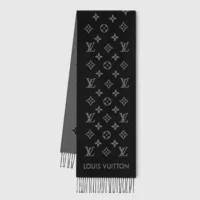 Louis Vuitton Unisex All About Monogram Scarf-Black M79225