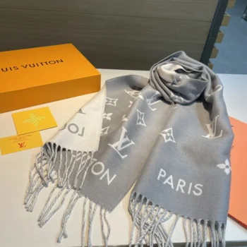 Louis Vuitton Unisex All About Monogram Scarf-Light Grey M79226