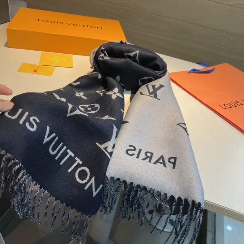 Louis Vuitton Unisex All About Monogram Scarf-Navy M79130