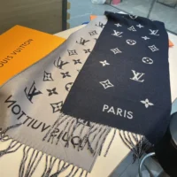 Louis Vuitton Unisex All About Monogram Scarf-Navy M79130 (1)