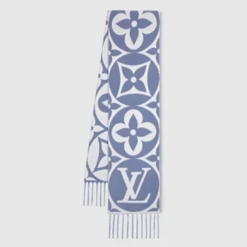 Louis Vuitton Unisex LV Medallion Scarf-Blue M79214