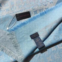 Louis Vuitton Unisex Lock And Go Shine Shawl-Blue M79981 (1)