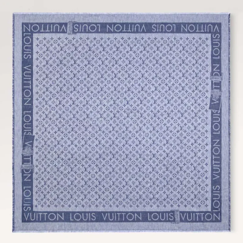 Louis Vuitton Unisex Lock And Go Shine Shawl-Navy M79942