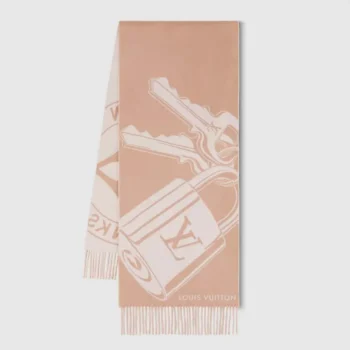 Louis Vuitton Unisex Lock And Keys Scarf-Beige M90815