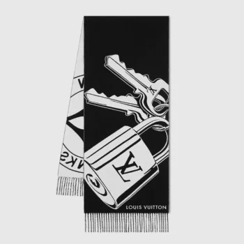 Louis Vuitton Unisex Lock And Keys Scarf-Black M92855