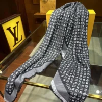 Louis Vuitton Unisex Monogram Denim Shawl-Black M71378 (1)