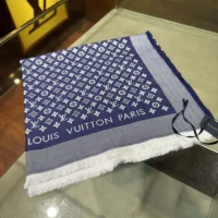 Louis Vuitton Unisex Monogram Denim Shawl-Blue M71376 (1)