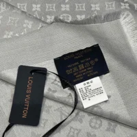 Louis Vuitton Unisex Monogram Denim Shawl-Grey M70804 (1)