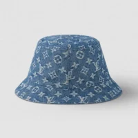 Louis Vuitton Unisex Monogram Essential Bucket Hat-Blue M78772