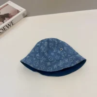 Louis Vuitton Unisex Monogram Essential Bucket Hat-Blue M78772 (1)