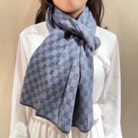 Louis Vuitton Unisex Néo Petit Damier Scarf-Silver M79202 (1)