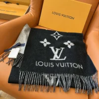 Louis Vuitton Unisex Reykjavik Scarf-Black M71040 (10)