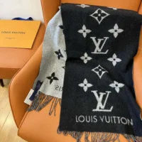 Louis Vuitton Unisex Reykjavik Scarf-Black M71040 (10)