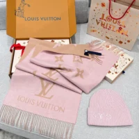 Louis Vuitton Unisex Reykjavik Scarf-Pink M78908 (1)