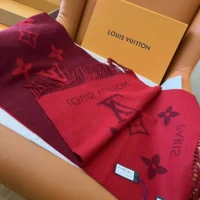 Louis Vuitton Unisex Reykjavik Scarf-Red M90895 (1)