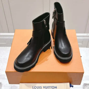 Louis Vuitton Women LV Beaubourg Ankle Boot-Black 1ADADR