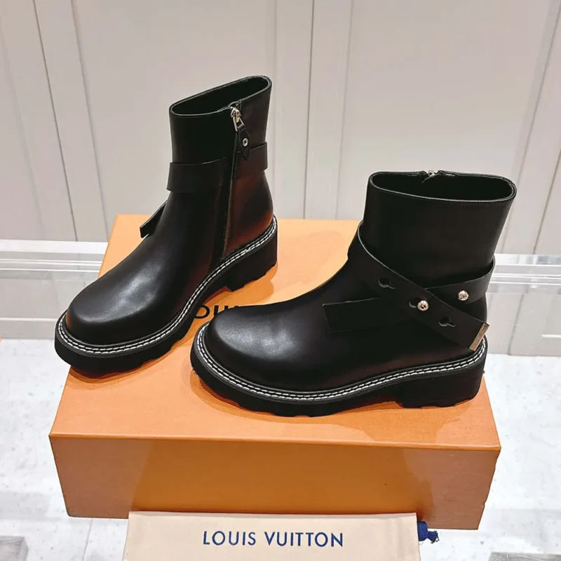 Louis Vuitton Women LV Beaubourg Ankle Boot-Black 1ADADR