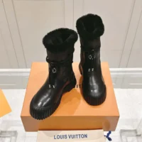 Louis Vuitton Women Ruby Flat Ankle Boot-Black 1ADCBT (1)