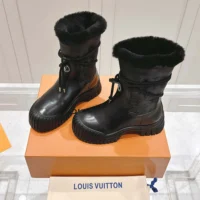 Louis Vuitton Women Ruby Flat Ankle Boot-Black 1ADCBT (1)