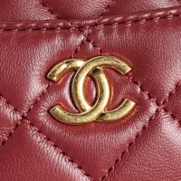 Chanel Women Mini Camera Case Shiny Lambskin Gold Tone Metal-Burgundy (1)