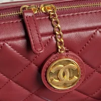 Chanel Women Mini Camera Case Shiny Lambskin Gold Tone Metal-Burgundy (1)