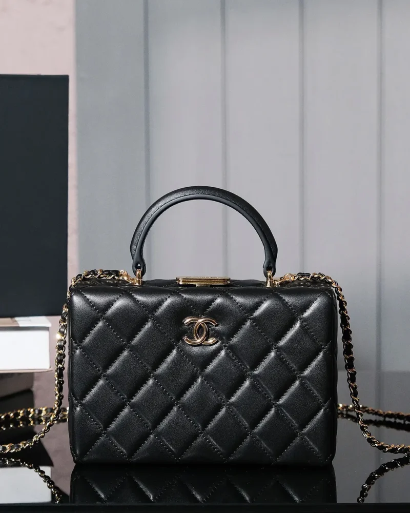 Chanel Women Small Box Bag Lambskin-Black AS5167