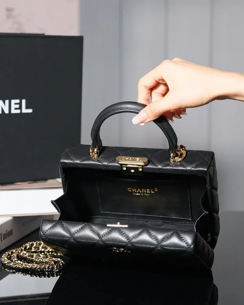 Chanel Women Small Box Bag Lambskin-Black AS5167