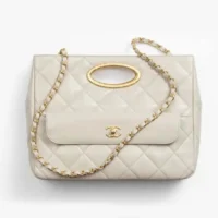 Chanel Women Small Tote Lambskin-Light Grey AS5036