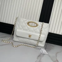 Chanel Women Small Tote Lambskin-Light Grey AS5036 (1)